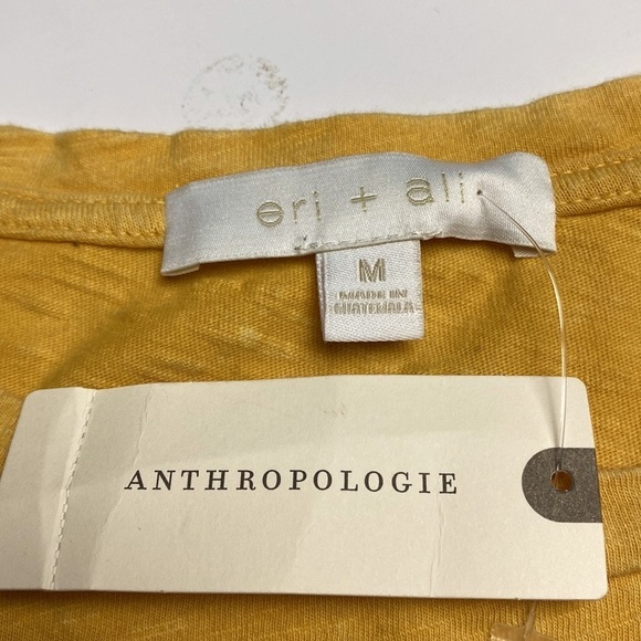 Anthropologie Eri & Ali Yellow Embroidered Flower Petal Flared Top Medium US$68 - Picture 11 of 12